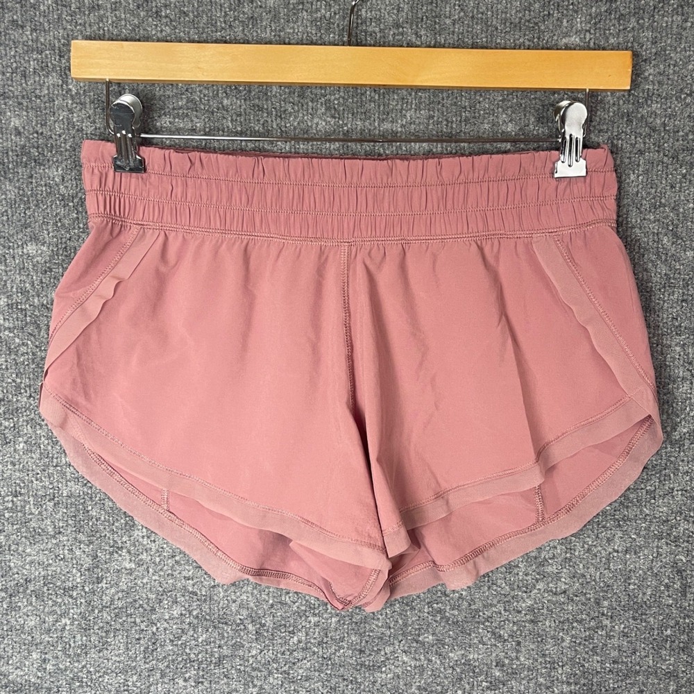 Lululemon Hotty Hot Shorts Womens 8 Pink Mesh Trim Lined